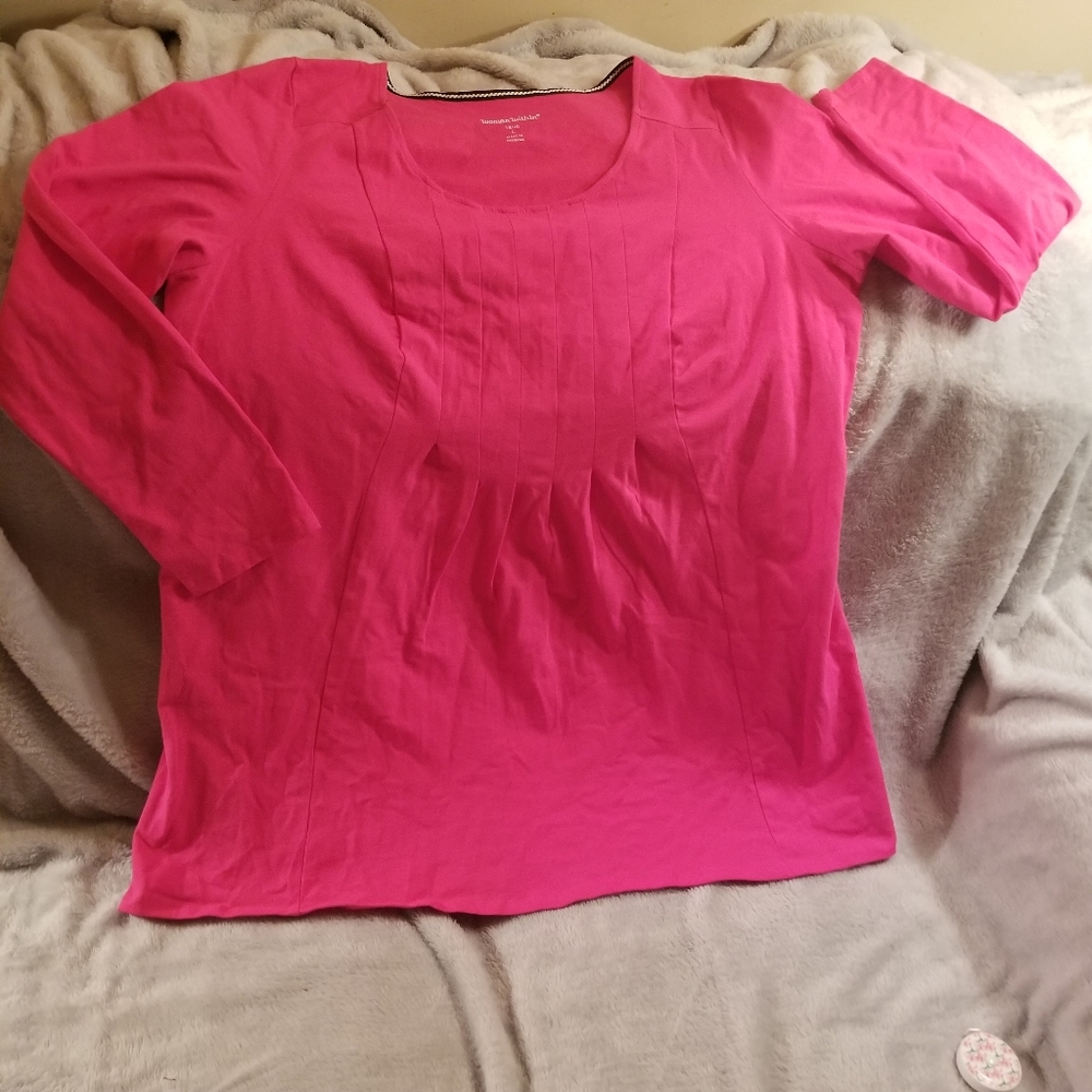 NWOT Woman Within long sleeve tunic Dark pink color Size Large 18-20